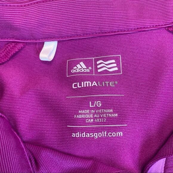 ADIDAS golf purple climalite polo shirt Sz L NWOT short sleeve bright - Picture 6 of 10
